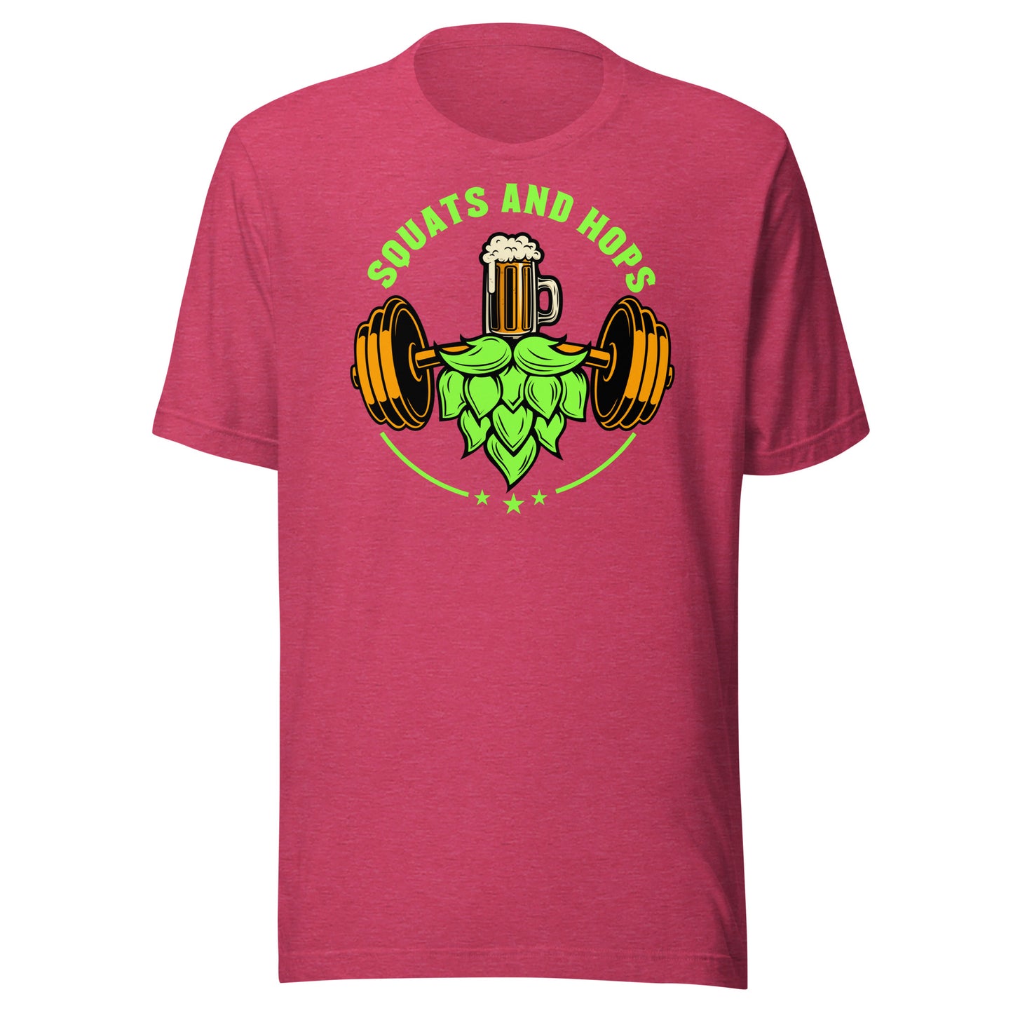 Neon Green Squats and Hops Logo T-Shirt