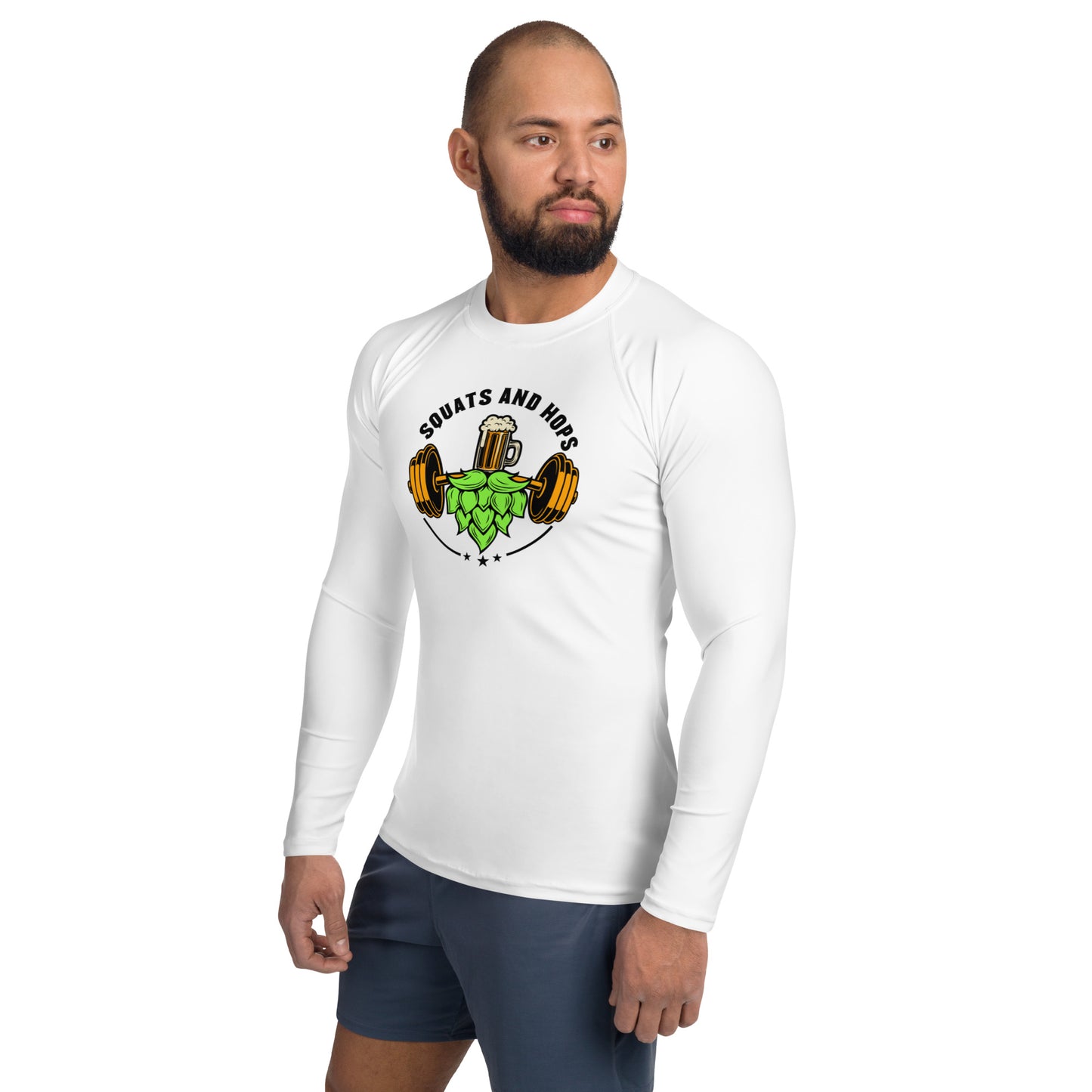 Squats and Hops Logo - Men's Rash Guard
