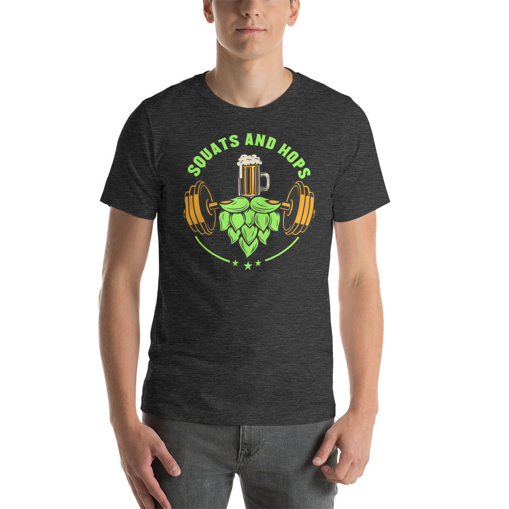 Neon Green Squats and Hops Logo T-Shirt