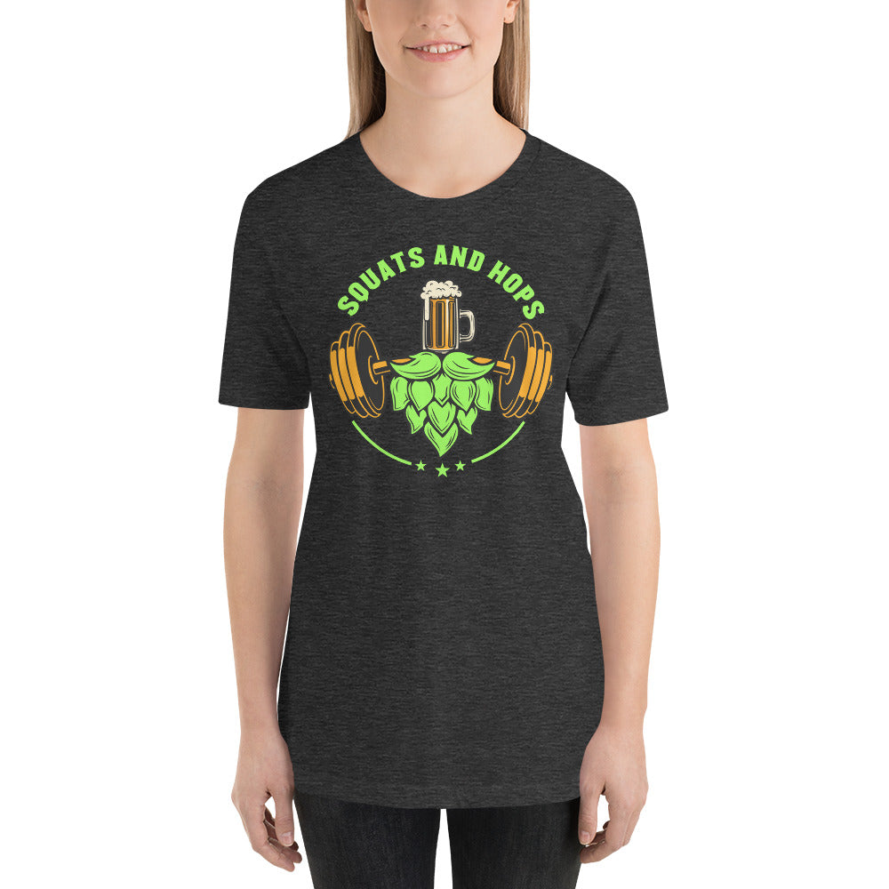 Neon Green Squats and Hops Logo T-Shirt