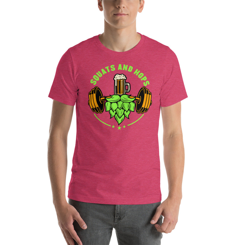 Neon Green Squats and Hops Logo T-Shirt