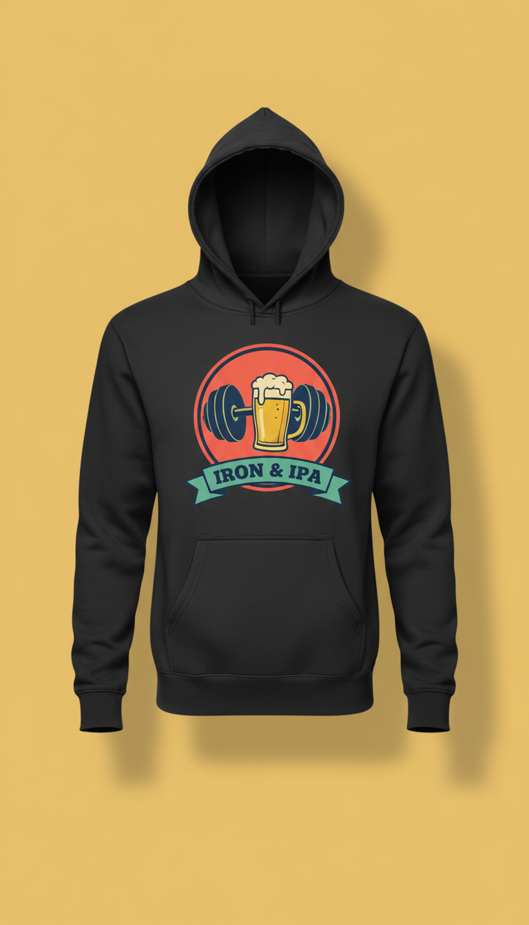 Logo Pullover Hoodie with Oversized Print