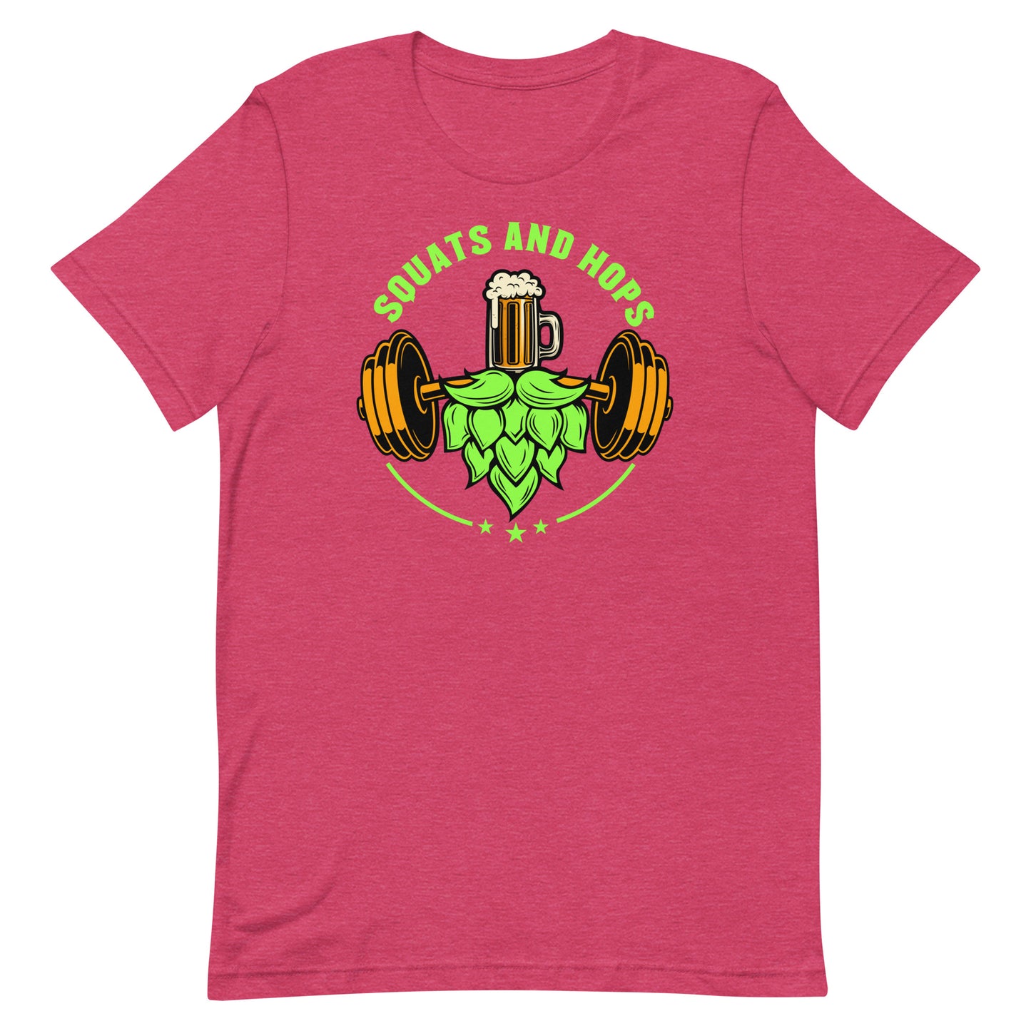 Neon Green Squats and Hops Logo T-Shirt